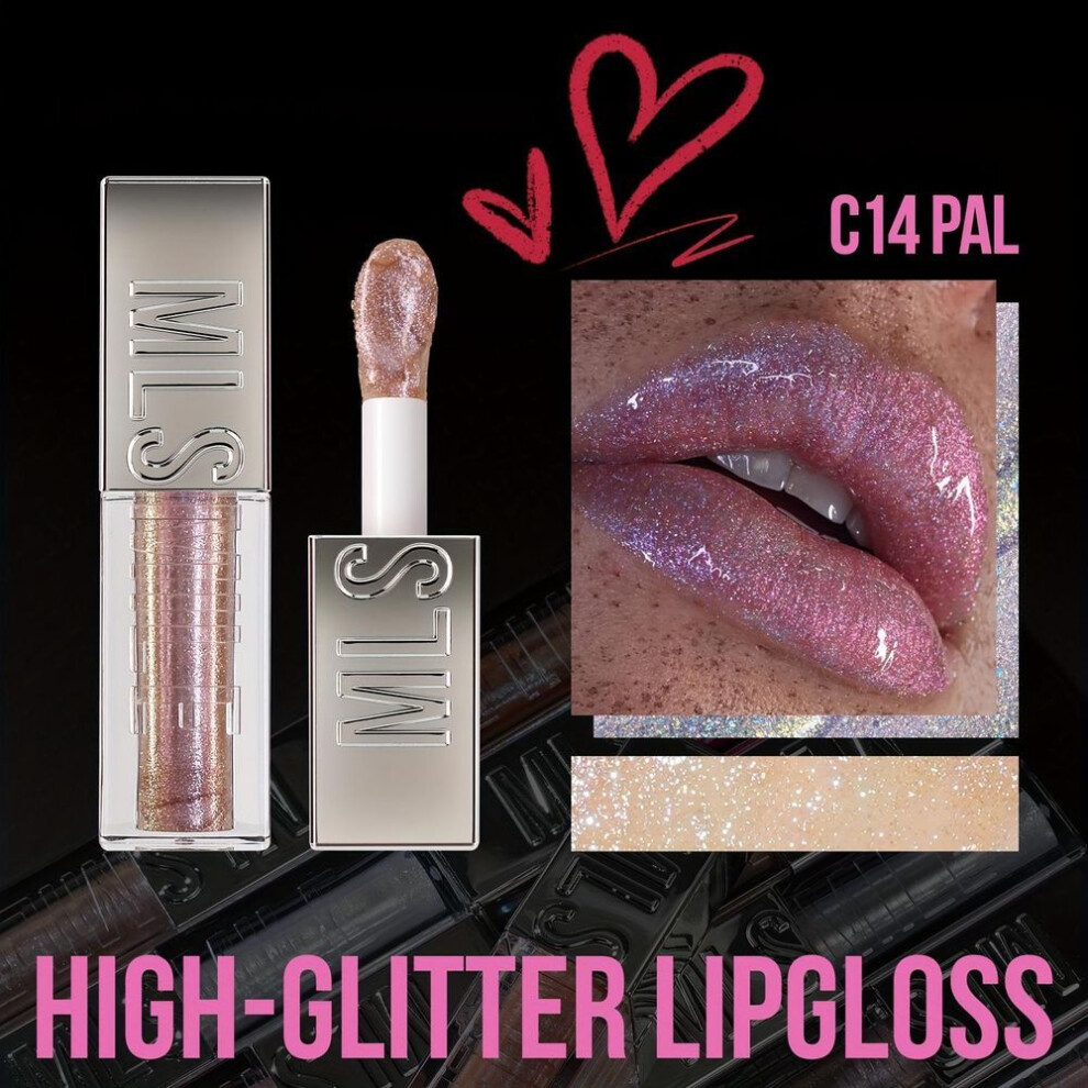 (04) Sparkling Diamond Lip Gloss 6 Colors Moisturizing Non-sticky Formula Liquid Lipstick Lip Makeup Ideal For Holiday Parties & Gifts