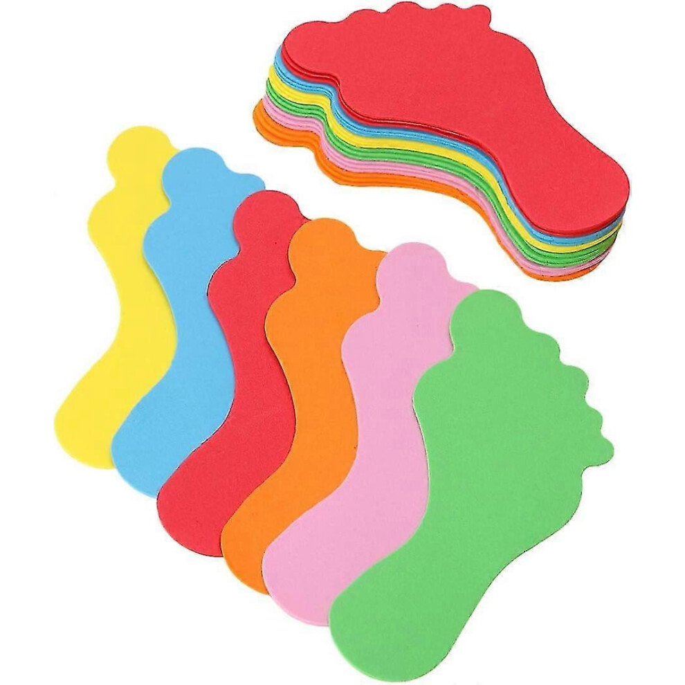 Floor Stickers Self- Adhesive Floor Decals Social Distance Footprint Stickers, 24pc Floor Wall Stairs To Guide Directions for Nursery