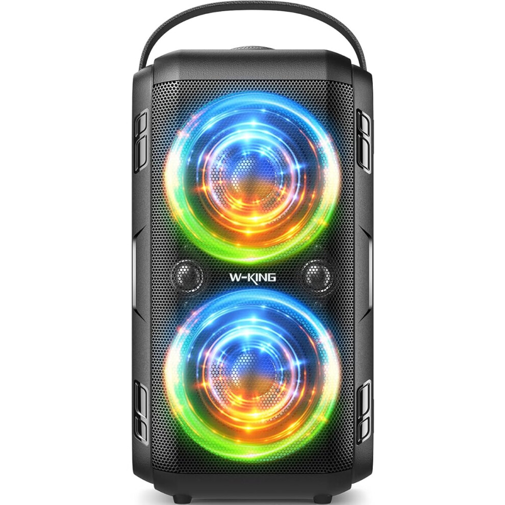 W-King T9-2 180W Peak Bluetooth Speaker - 105Db, 80W Rms, Deep Bass, Led Show, Outdoor, Ipx5, 24H Playtime, True Wireless Stereo Light