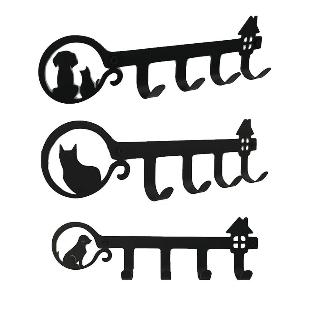 (Cat) Creative Wall Mounted Hook Coat Hat Holder Rack Iron Hanger