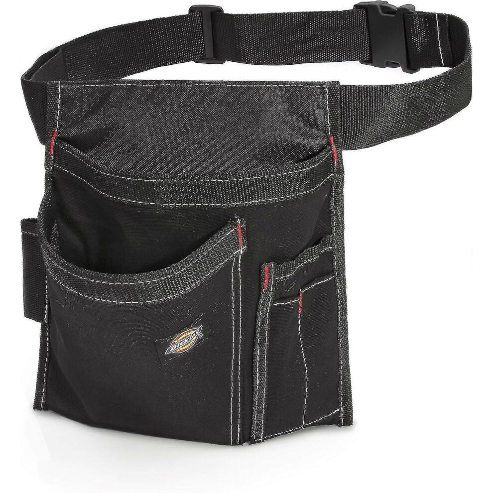 (B) 5-pocket Single Side Tool Belt Pouch/work Apron, Durable Canvas Construction, Adjustable Belt For Custom Fit, Black