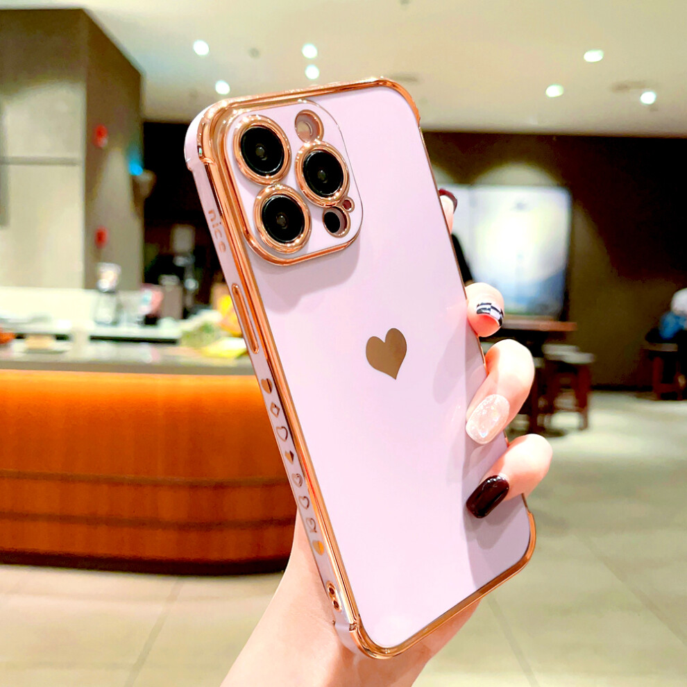 (, For Iphone 12 Pro) Plating Silicone Soft Case For Iphone 16 15 14 13 Purple 959825770349