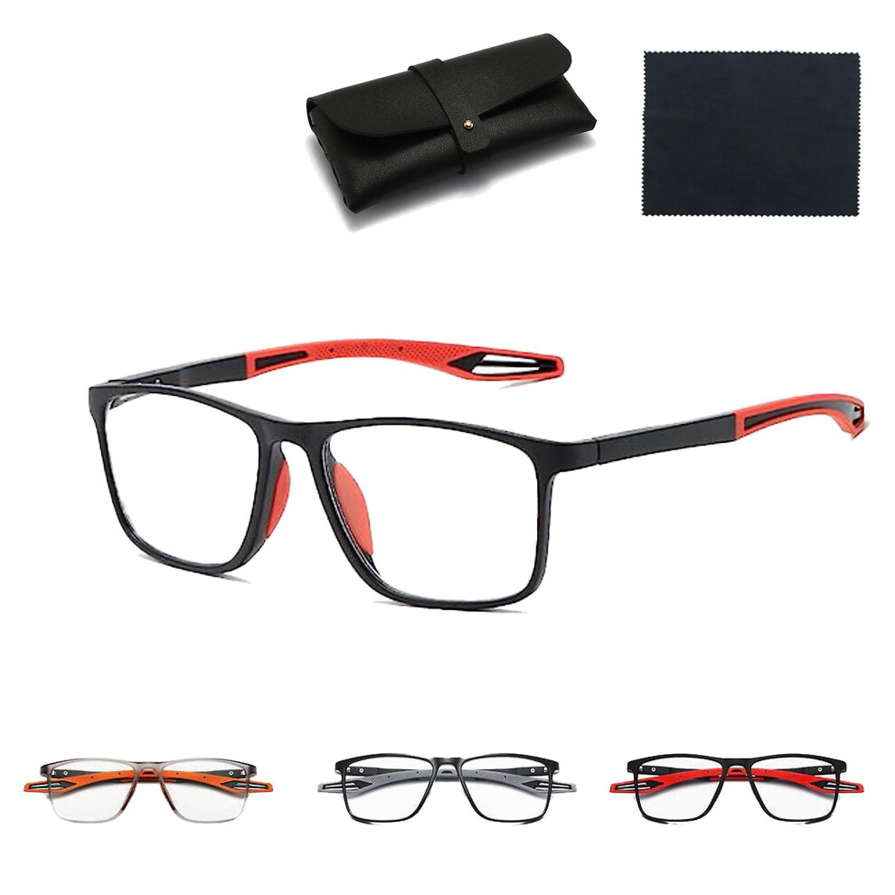 (Red) Anti Blue Light Reading Glasses Blue Light Blocking Neutral Eyeglasses