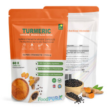 FoodPURA 60 x Turmeric Curcumin & Organic Black Pepper 1700mg Capsules