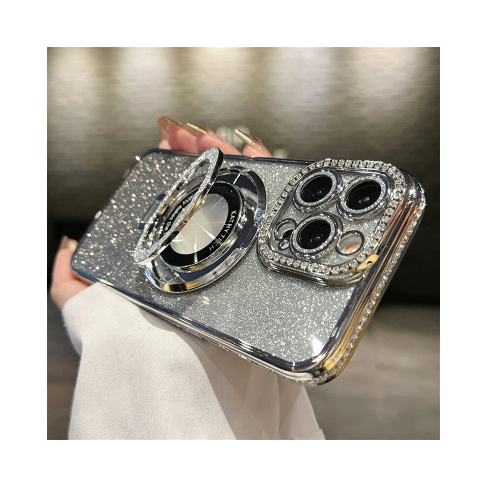 (, For Iphone 16 Promax) Luxury Plating For Magsafe Magnetic Stand Holder G Silver 959825883520