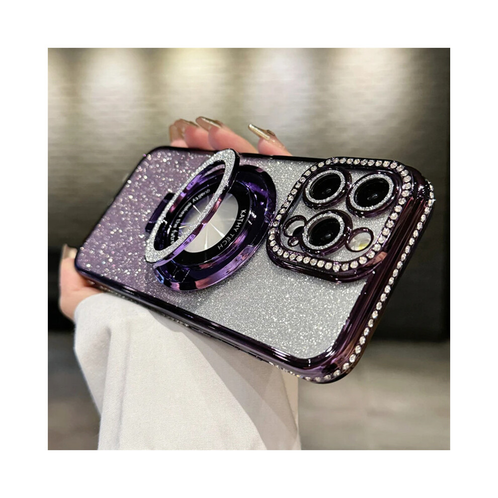 (, For Iphone 15) Luxury Plating For Magsafe Magnetic Stand Holder G Purple 959825883940