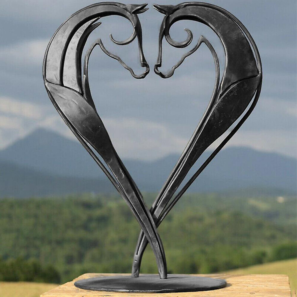 (Love) Metal Horse Statue Sculpture Home Garden Desktop Art Craft Ornament Figurine Gift