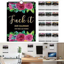 2025 Fu-ck It Calendar for Tired-Ass Women, Tired Women Calendar, Home Office Wall Planner Monthly Calendar Funny Gag Gift