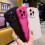 (Rose, For iPhone 11Pro Max) Solid Color Wave Lens Protection Phone Case For iP 2