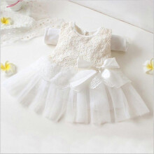 (0-3 Months,White)Newborn Baby Girls Princess Bridesmaid Bow Tulle Tutu Dress Party Prom Ball Gown 0-12 M