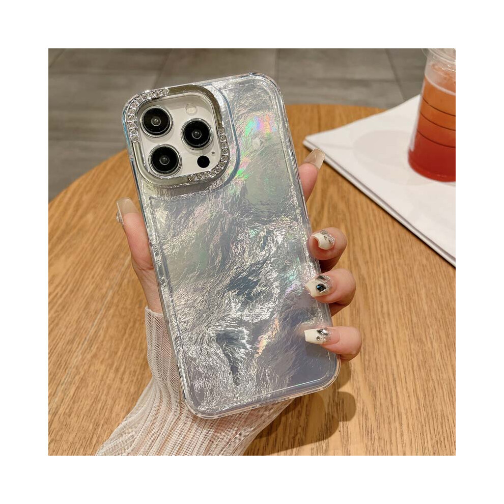 (, For Iphone 16 Pro) Glitter Glacier Pattern Rhinestones Case For Iphon Silver 959825997104
