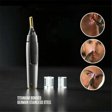 Professional Ultra Thin Precision Trimmer Ear Nose Hair Clipper Eyebrow LED
