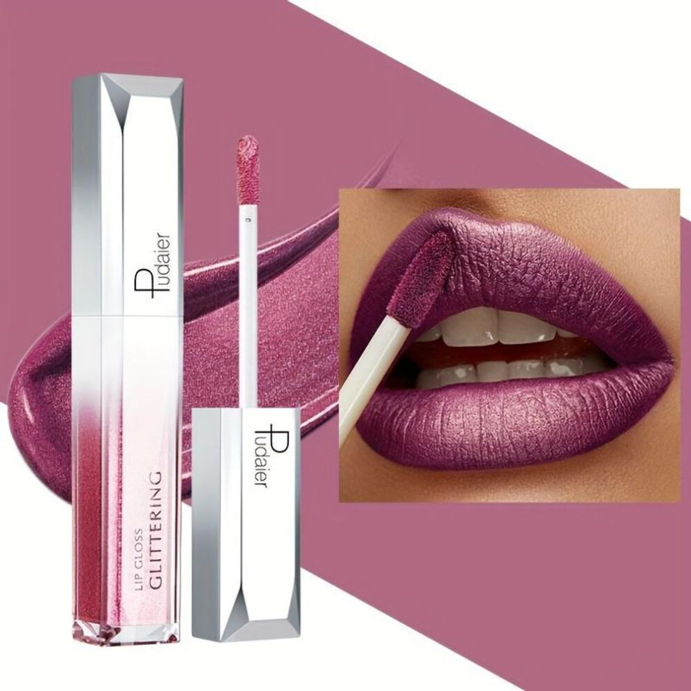 (09#) 18-shade Sparkling Glitter Lip Gloss Waterproof Long-lasting Matte Finish In Berry Purple Red & Green Shades Lip Stain Lip Makeup Gift