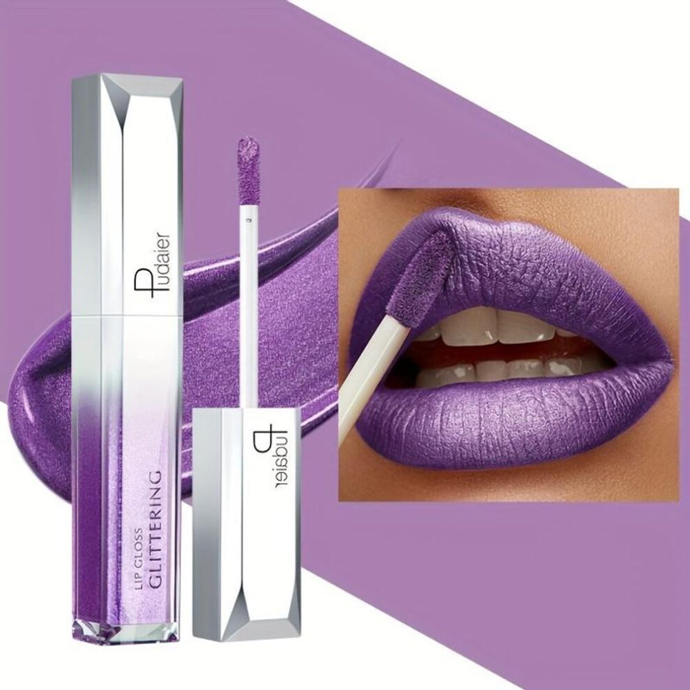 (03#) 18-shade Sparkling Glitter Lip Gloss Waterproof Long-lasting Matte Finish In Berry Purple Red & Green Shades Lip Stain Lip Makeup Gift