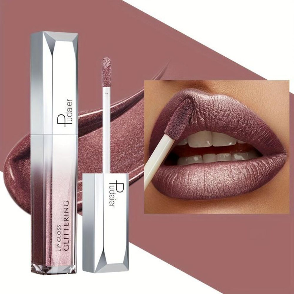 (17#) 18-shade Sparkling Glitter Lip Gloss Waterproof Long-lasting Matte Finish In Berry Purple Red & Green Shades Lip Stain Lip Makeup Gift