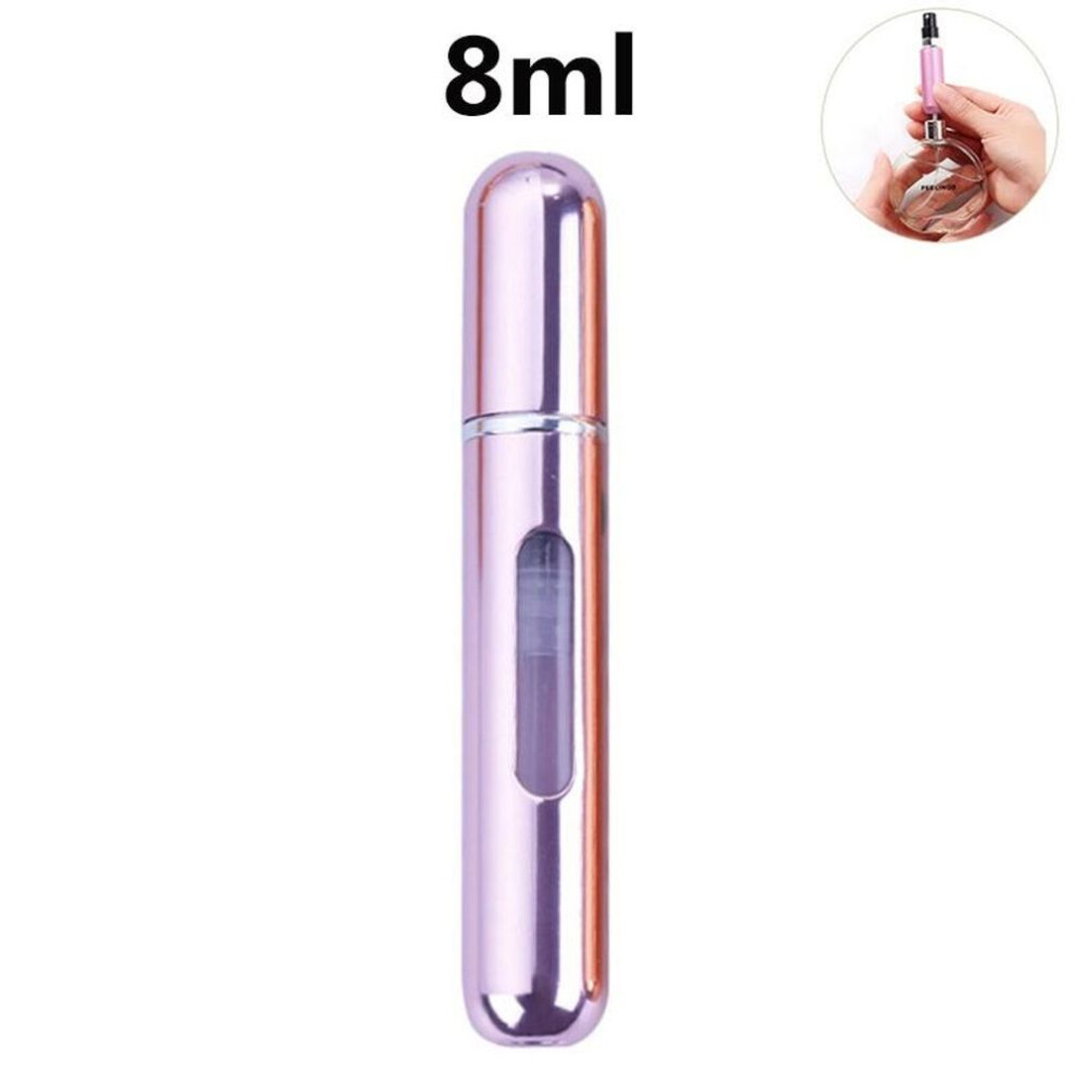 (light pink, 8ml) 5/8ml Perfume Spray Bottle Travel Protable Refillable Perfume Atomizer Empty Cosmetic Perfume Bottle