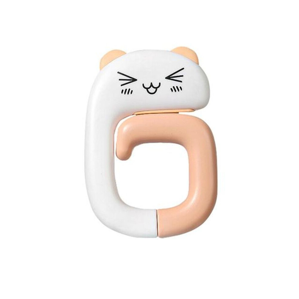 (Pink cat) Travel Portable Plastic Bag Cute Animal Hook for Hanging Decorative Table Purse Bag Hooks Wall Hanger Holder Handbag Hanger