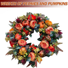 Fall Wreath for Front Door Large Pumpkin Wreath Thanksgiving Wreath Autumn Decor