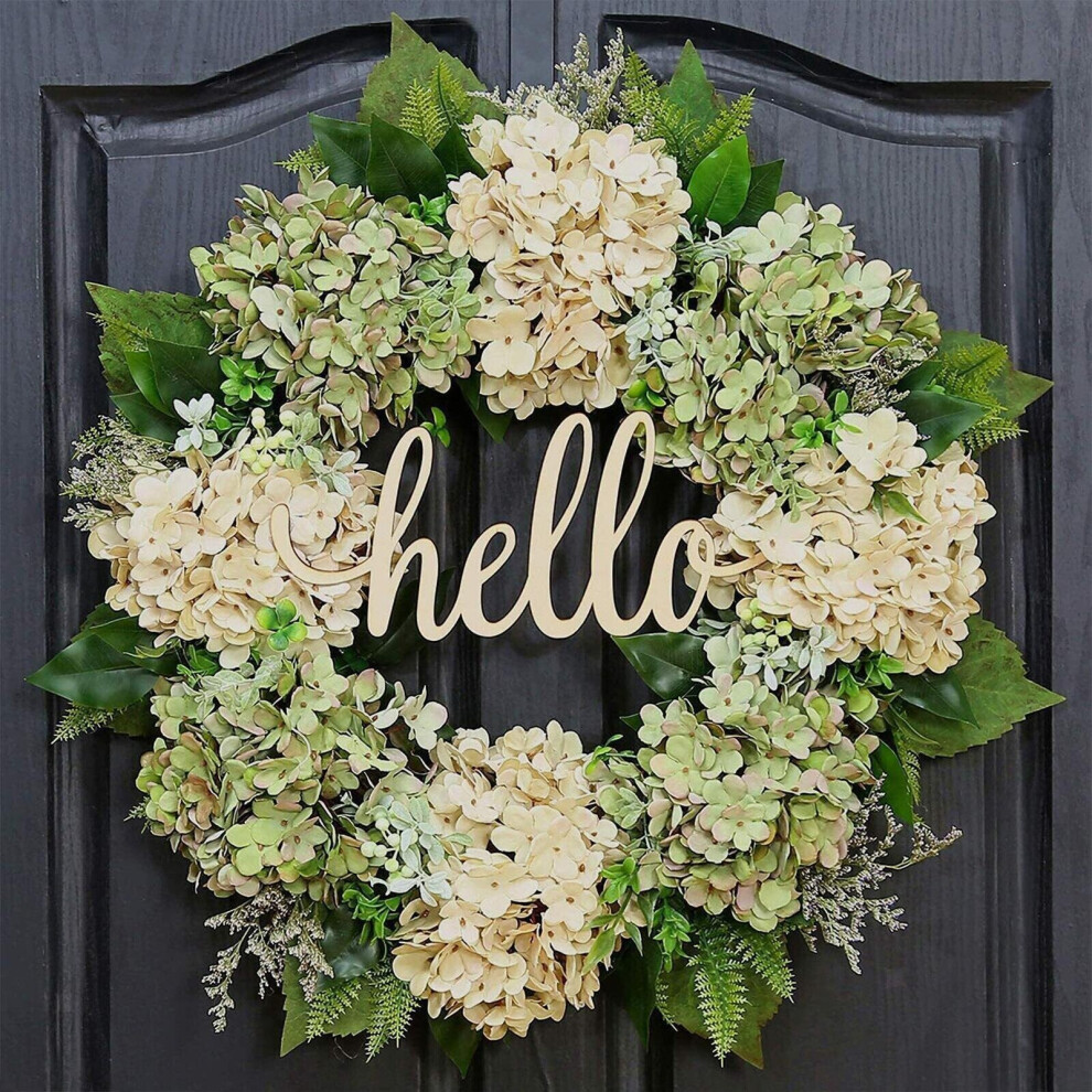 Door Wreath Hydrangea Flowers Door Wreath 15.75 Inches