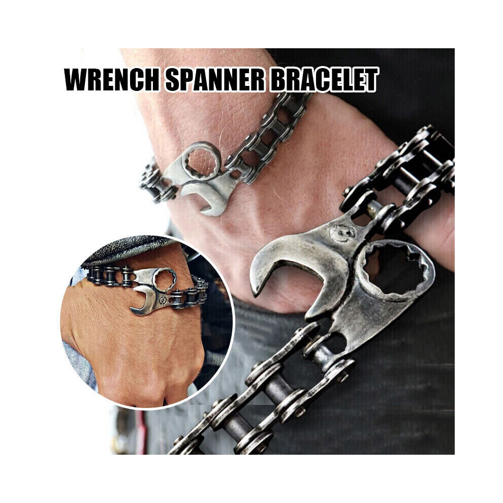 Mens Bikers Bracelet Wrench Spanner Bangle Motorcycle Bike Chain Bracelets