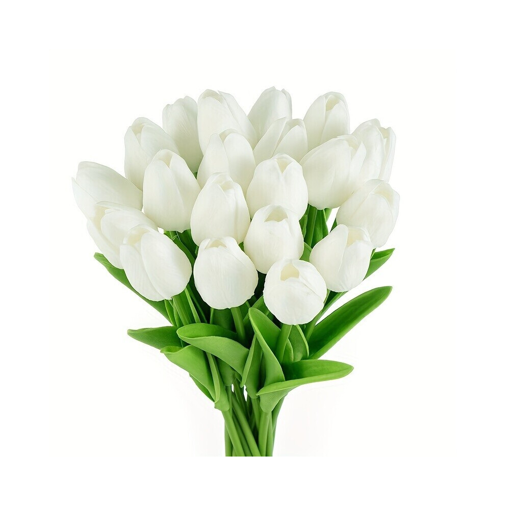 10pcs Premium Artificial Flowers, Real Touch Tulips Bouquet
