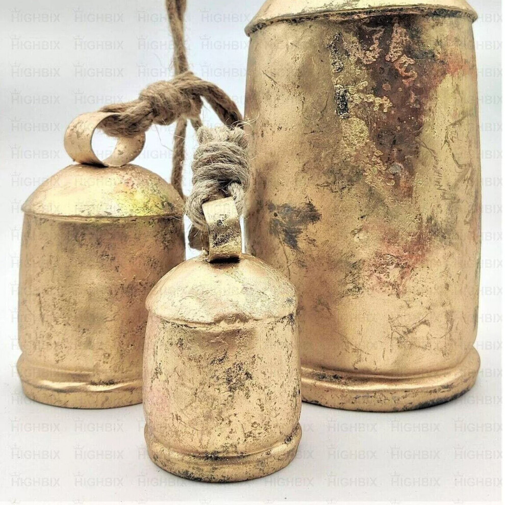 Yetp Star Set Of 3 Giant Harmony Cow Bells Large Vintage Handmade Rustic Lucky Christmas