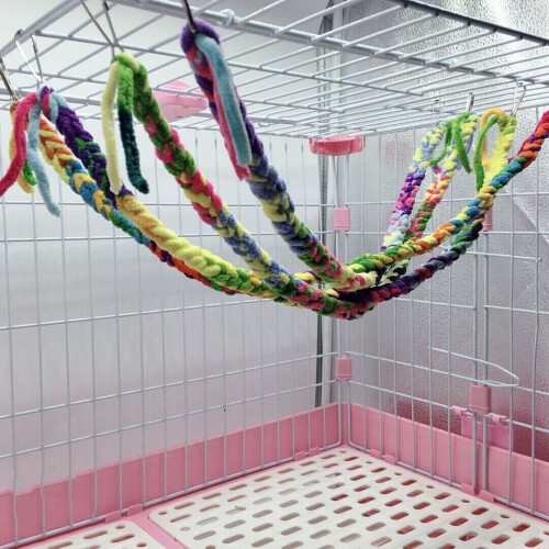 Pet Bird Hamster κρεμασμένο αιωρούμενο Swing Climb Rope Μικρό κλουβί ποντικού ποντικιού ζώων