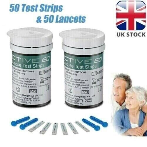 50x Exactive EQ Bloedglucose Test Strips Codevrij + 50x Dagelijks Gebruik