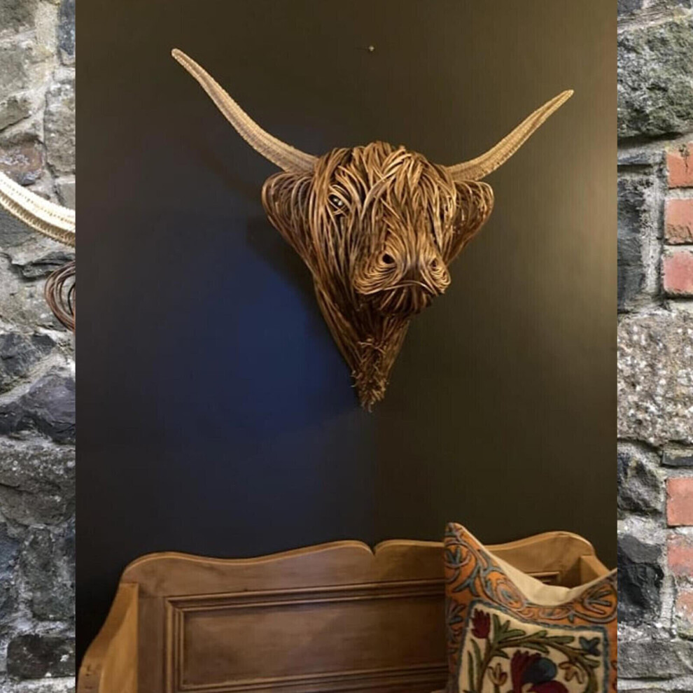 Animal Wall Decor Resin Highland Cow Mounted Decorations Realistic Art Bathroom