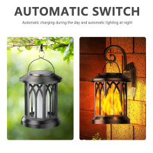 2 Stück LED Solar Flamme Fackel Lampe Flackernde Wasserdicht Garten Laterne