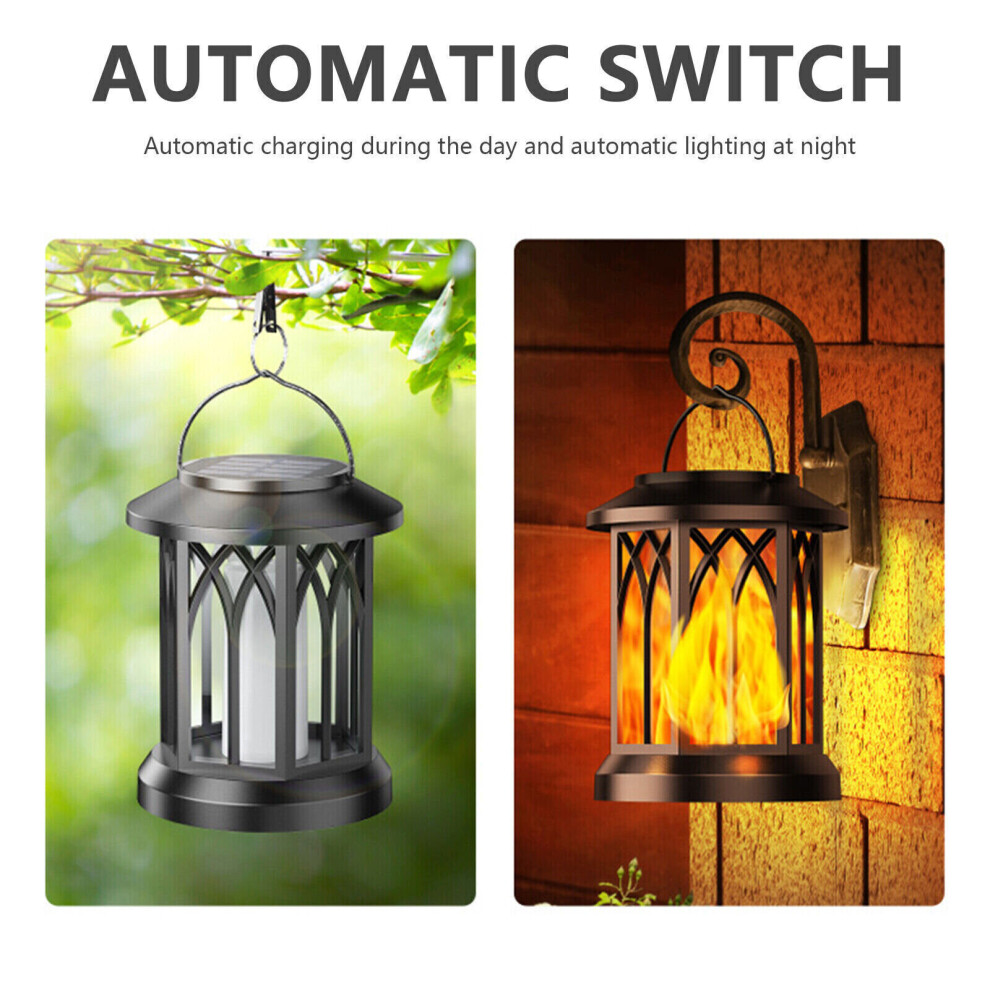 2pcs LED Solar Flame Torch Lamp Light Flickering Waterproof Garden Lantern