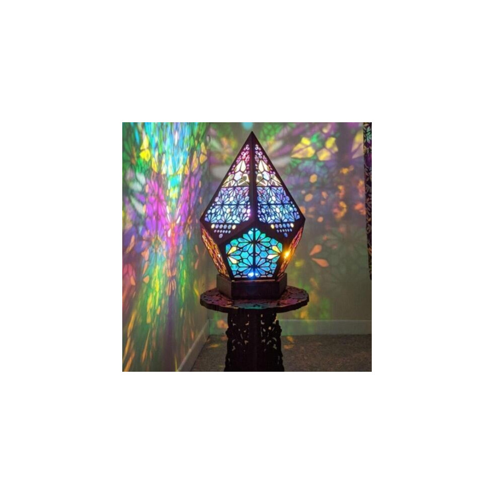 Moroccan Mosaic Bohemian Starry Sky Colorful Table Bedside Lamp Light