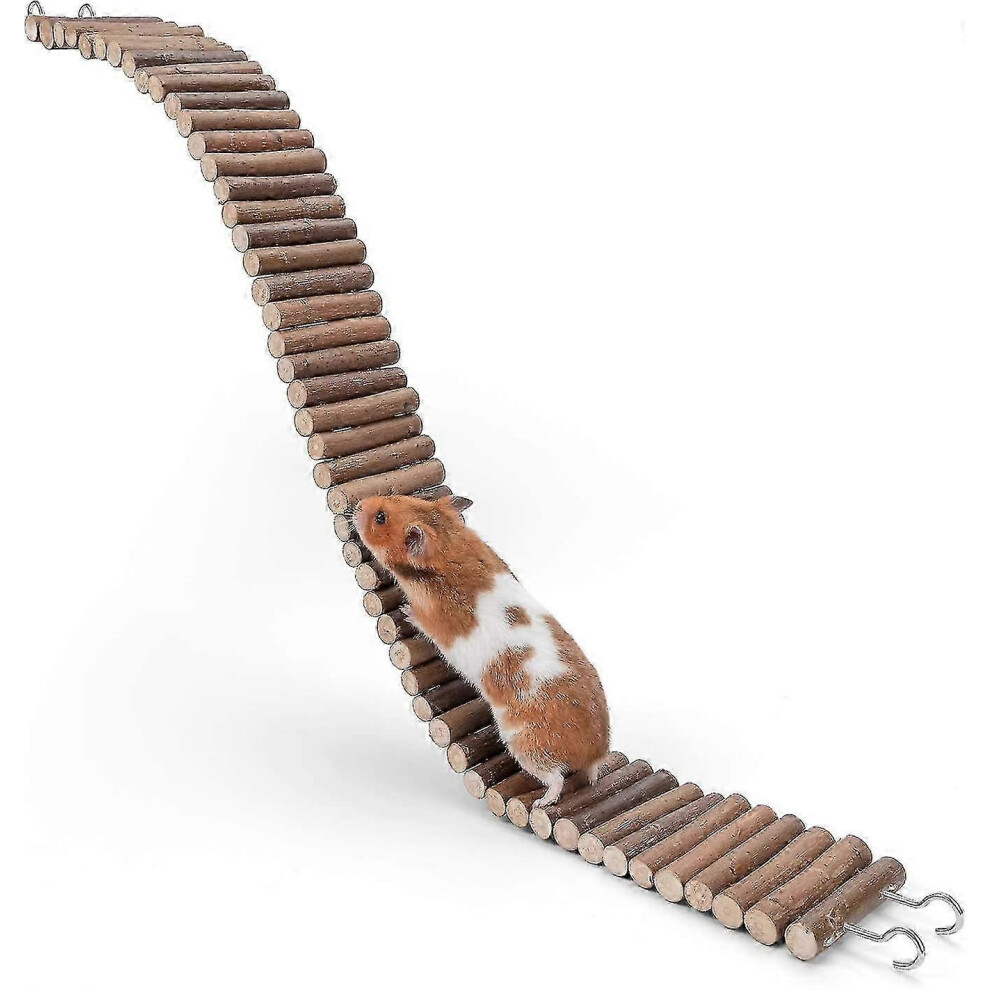 Hamster Suspension Bridge Toy Small Animal Long Climbing Wooden Ladder (60X8CM)