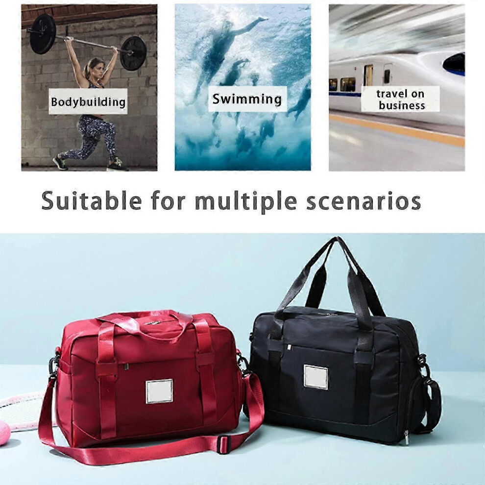 (red) Womens travel bags, weekender carry on for women, sports Gym Bag, workout duffel bag