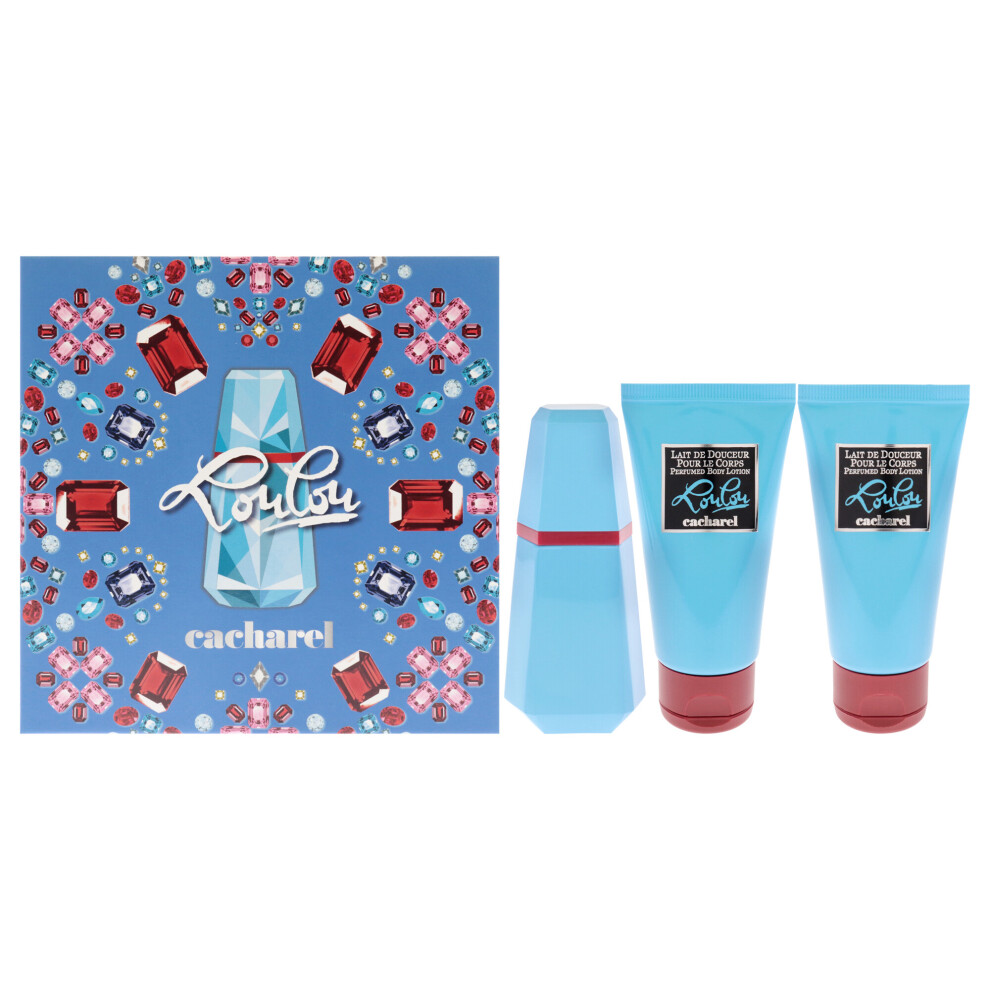 Lou Lou by Cacharel for Women - 3 Pc Gift Set 1.7oz EDP Spray, 1.7oz Body Lotion, 1.7oz Body Lotion