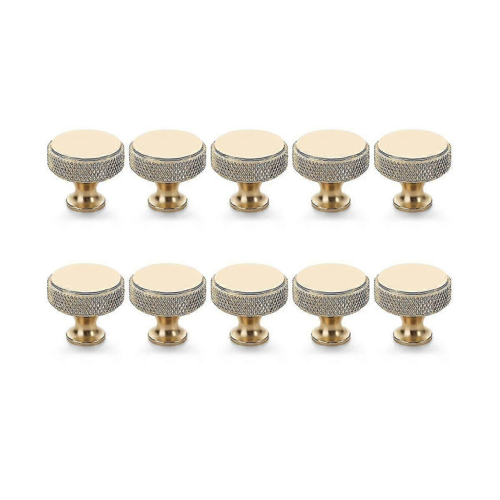 10 Pack Champagne Bronze Knurled Cabinet Knobs Round Kitchen Cabinet Pulls for Drawer Dresser, Cupb