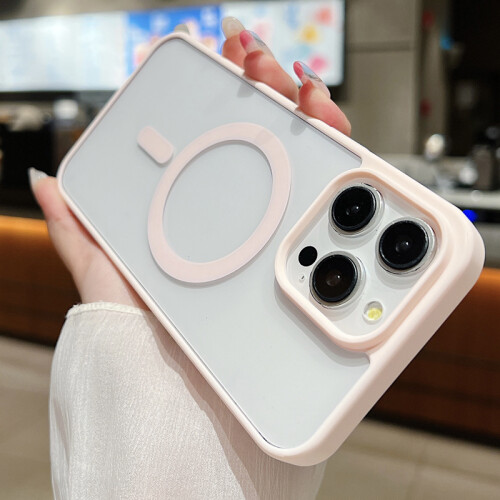 (Pink, For iPhoneXR) Magnetic Adsorption Magsafe Clear Case For APPLE i