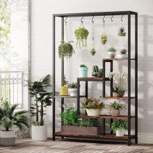 Tribesigns Flower Stand 5 ripiani per piante con 10 ganci a S