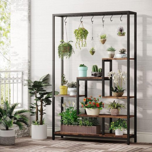 Tribesigns Tribesigns Flower Stand 5 ripiani per piante con 10 ganci a S