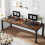Tribesigns Tribesigns Computer Desk 200x70x75cm, Double PC Office Table, Brown 1