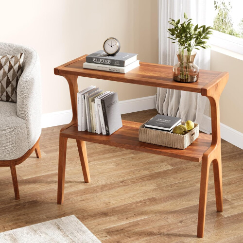 Tribesigns Tribesigns Side Table 2-tier Sofa Table with Solid Wood Legs, Side Table with Storage Space 1