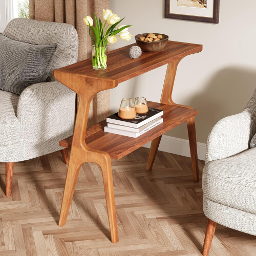 Tribesigns Tribesigns Side Table 2-tier Sofa Table with Solid Wood Legs, Side Table with Storage Space 2