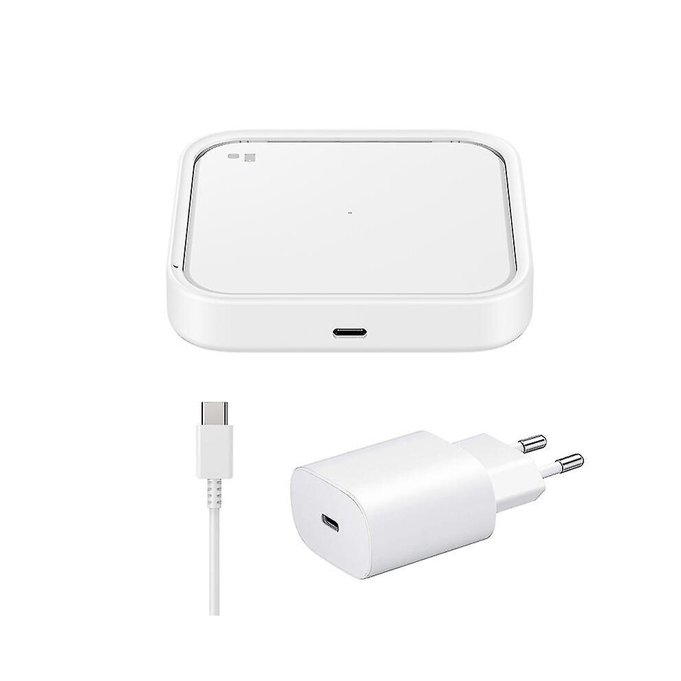 ( With Eu Carger) Samsung Fast Wireless Charger 15W Qi Pad For Galaxy Z Fold Flip 3 4 S23 S22 S21 Ultra S10 S9 S8 Plus Note 20 Earphone,Ep-P2400 White