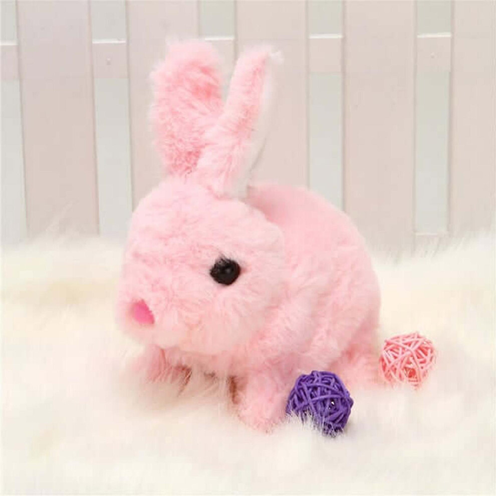 (Pink) Bunny Toys Educational Interactive Toys Bunnies Can Walk And Talk,Bunny Stuffed Animal, Easter Plush Bunny, Walking, Hopping, Wiggle Ears, Twit Pink