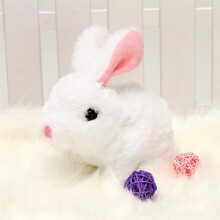 (White) Bunny Toys Educational Interactive Toys Bunnies Can Walk And Talk,bunny Stuffed Animal, Easter Plush Bunny, Walking, Hopping, Wiggle Ears, Twitch Nose