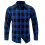 (S,blue)Men's Long-Sleeve Flannel Shirt 1