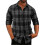 (L,black grey)Men's Long-Sleeve Flannel Shirt 1