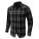 (L,black grey)Men's Long-Sleeve Flannel Shirt 4