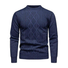 (L,blue)Men's Sweaters Thick Warm Pullover,Soft Sweater