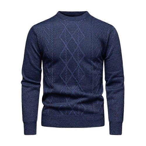 (L,blue)Men's Sweaters Thick Warm Pullover,Soft Sweater